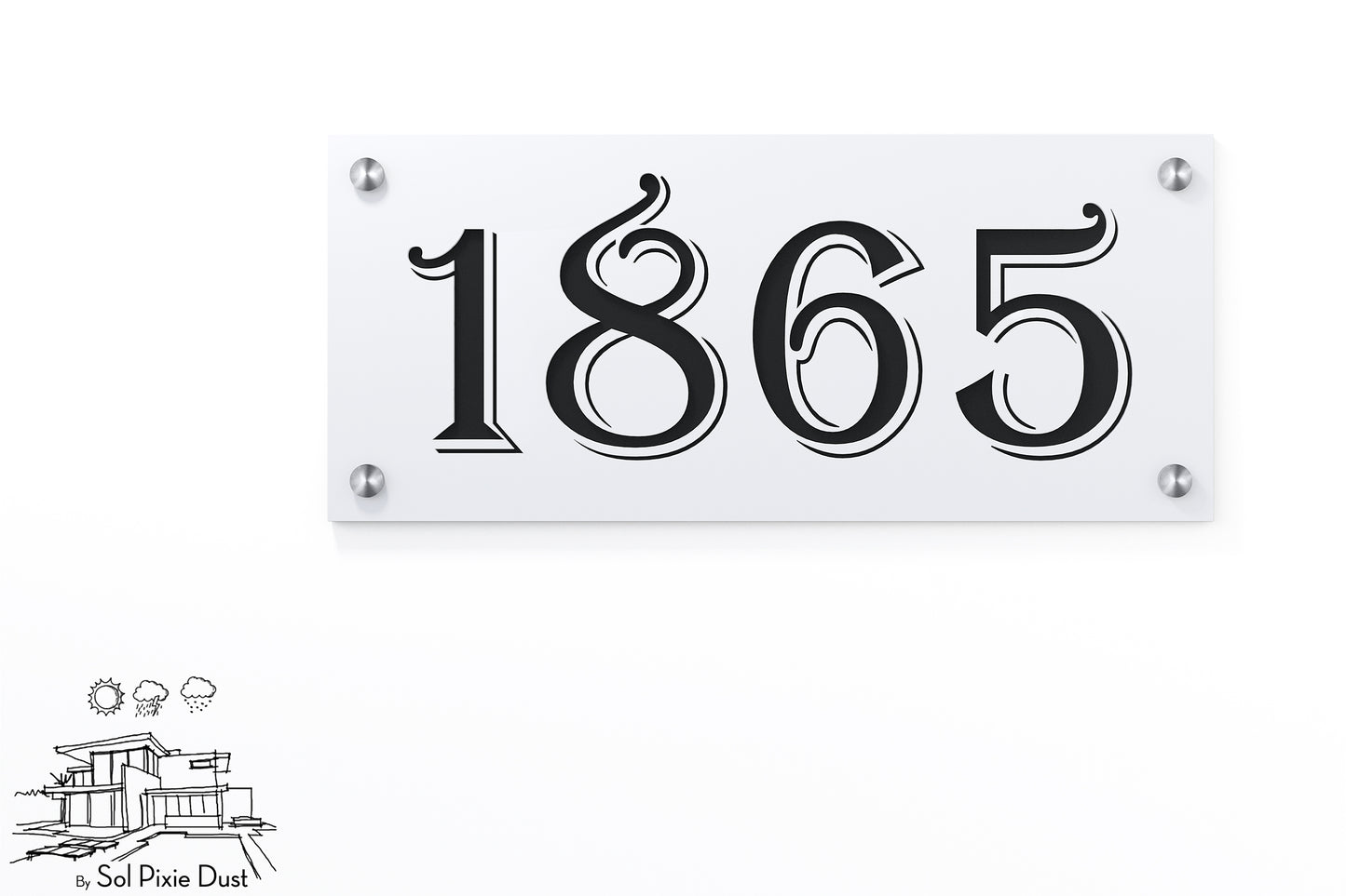 Acrylic Address Plaque - Signs ( Font Options )