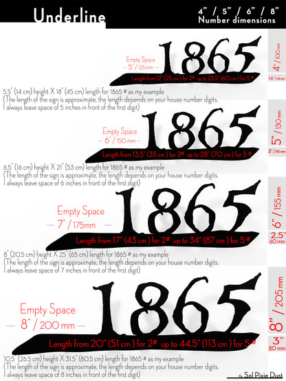 Underline House Numbers - LED Sign ( Font Options )