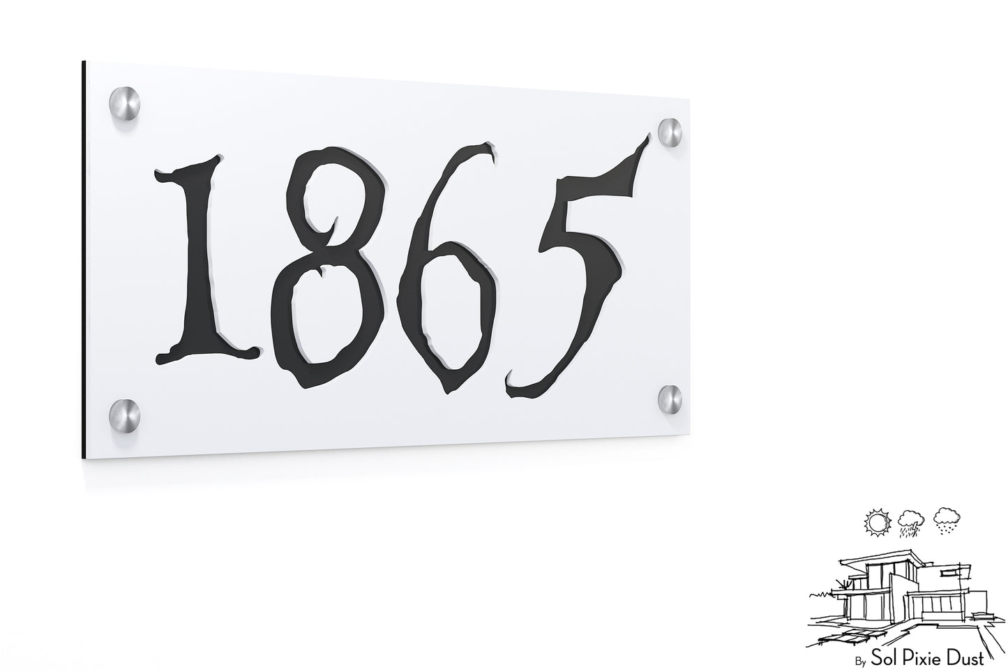 Acrylic Address Plaque - Signs ( Font Options )