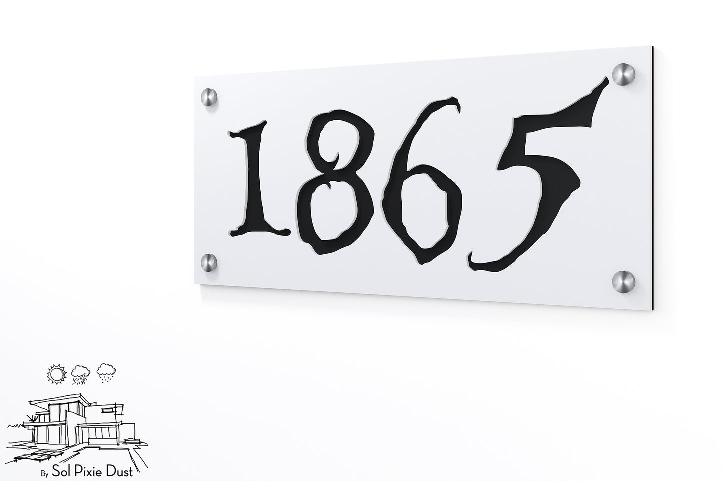 Acrylic Address Plaque - Signs ( Font Options )