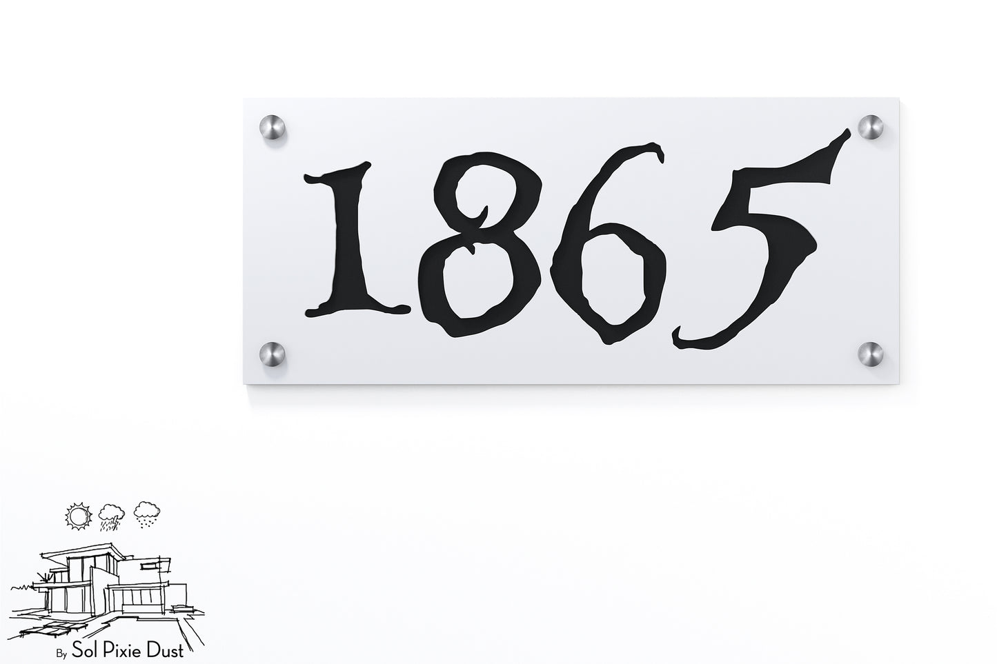 Acrylic Address Plaque - Signs ( Font Options )