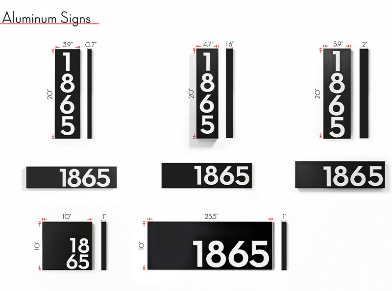 Hollow Aluminum Address Plaques - LED Signs