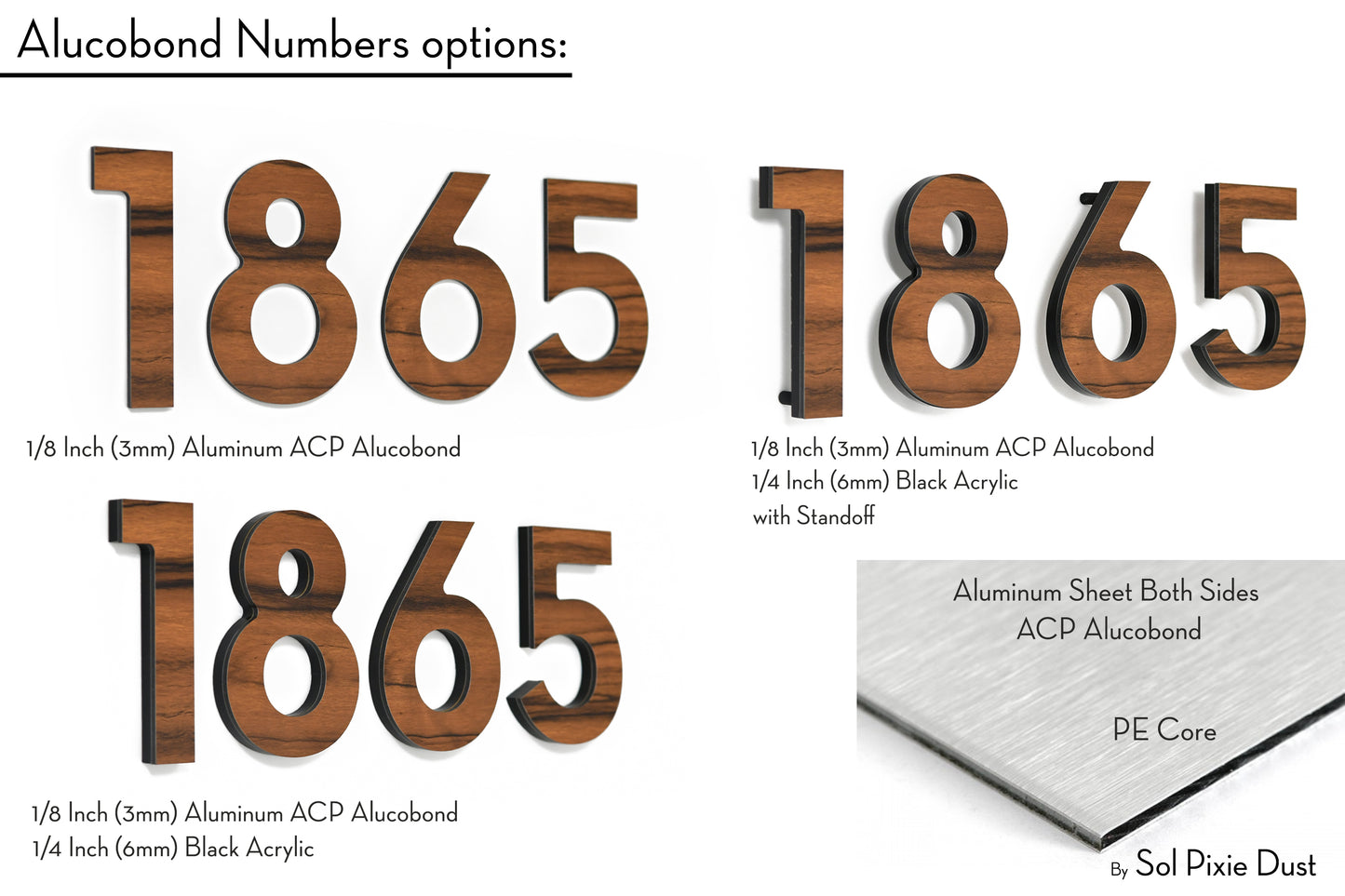 Modern House Numbers – Acrylic & Alucobond (ACP)