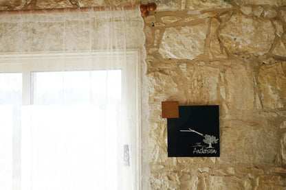 Modern Black Aluminum with Solid Iroko Wood Wall Clock