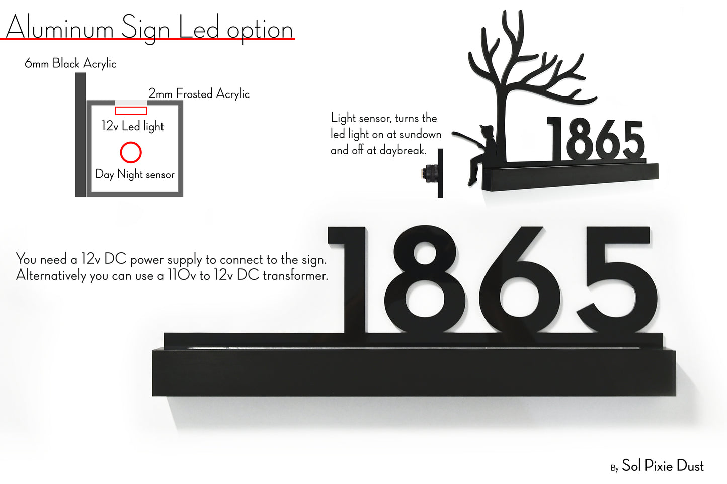 Hollow Aluminum Address Plaques - LED Signs