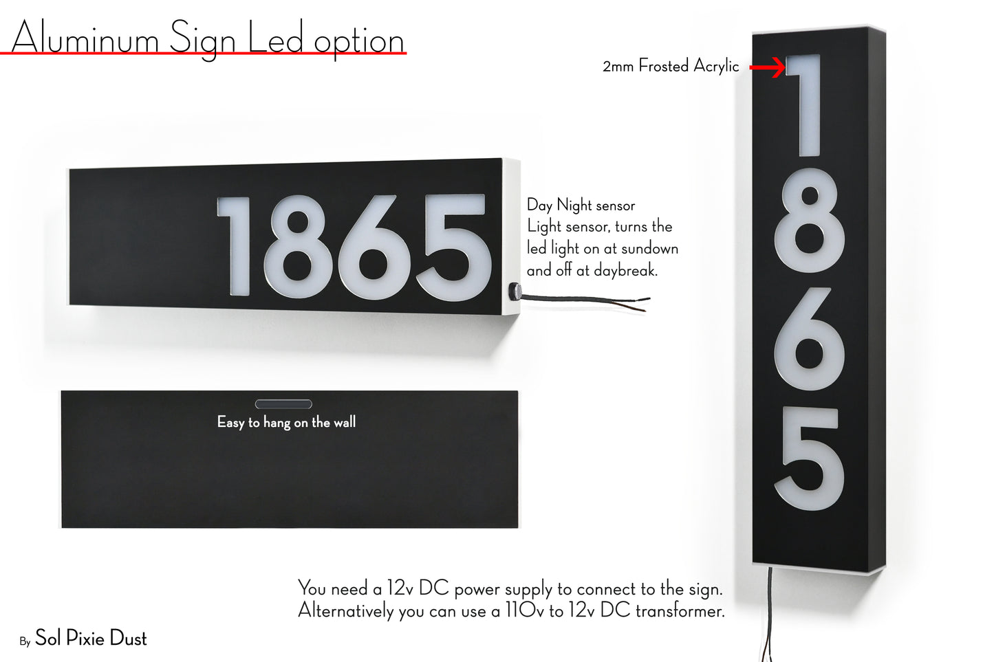 Hollow Aluminum Address Plaques - LED Signs