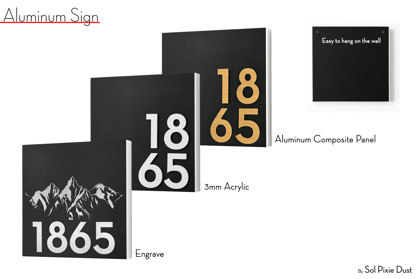 Hollow Aluminum Address Plaques - LED Signs