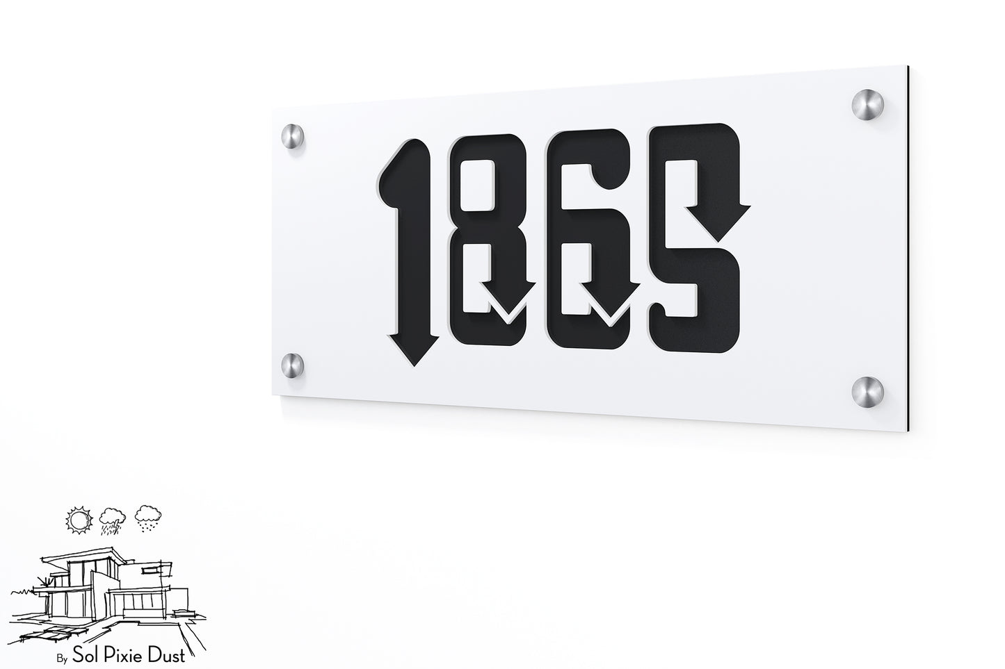 Acrylic Address Plaque - Signs ( Font Options )