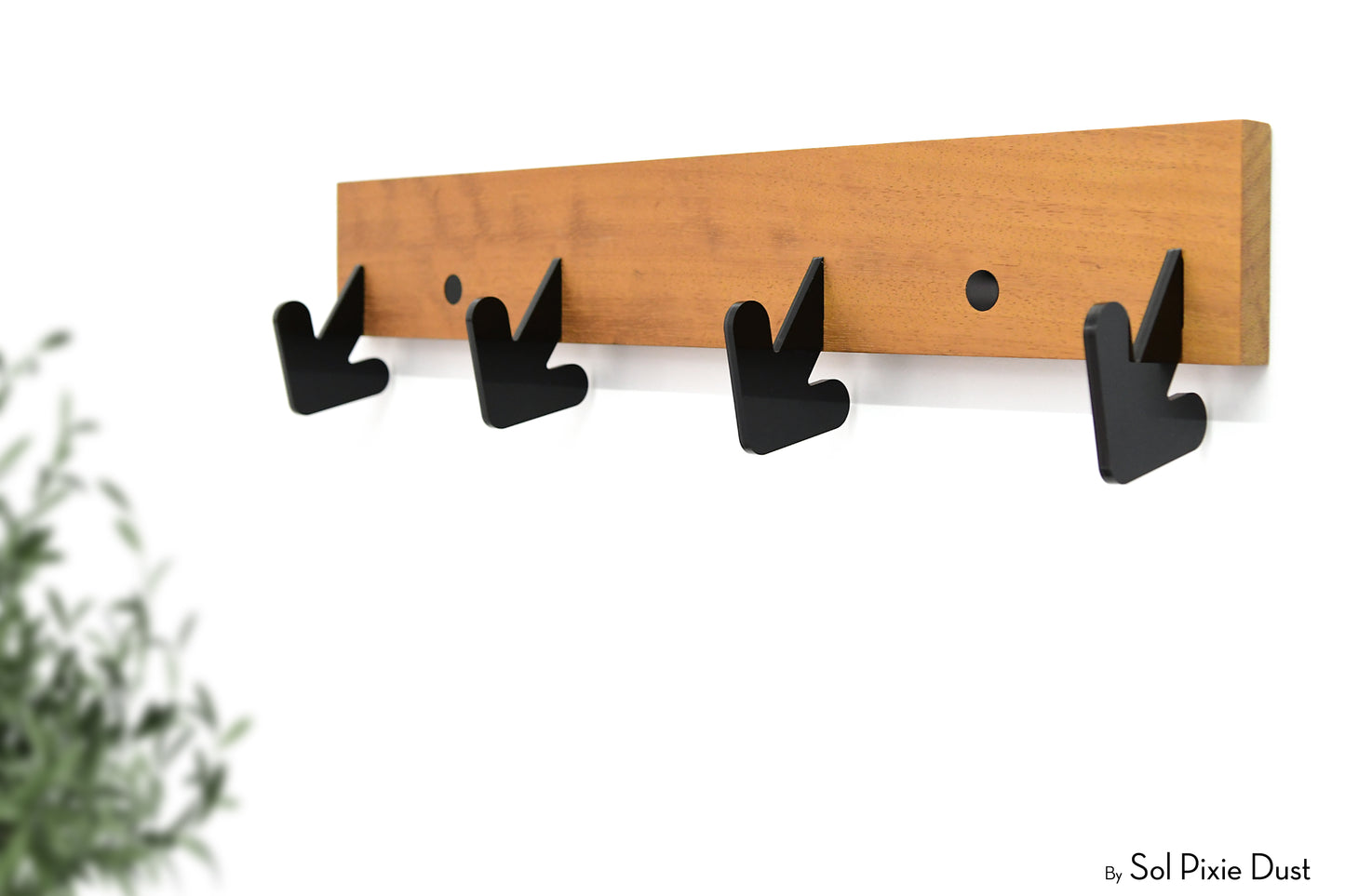Wall Pegs and Racks - Wooden Hook Rack