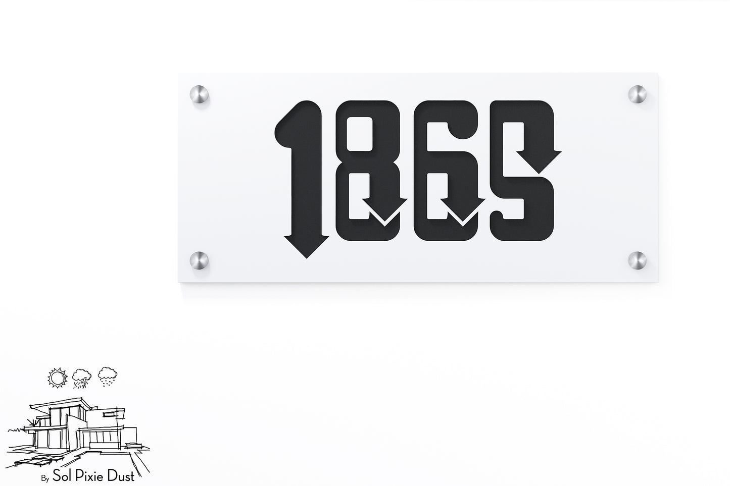 Acrylic Address Plaque - Signs ( Font Options )