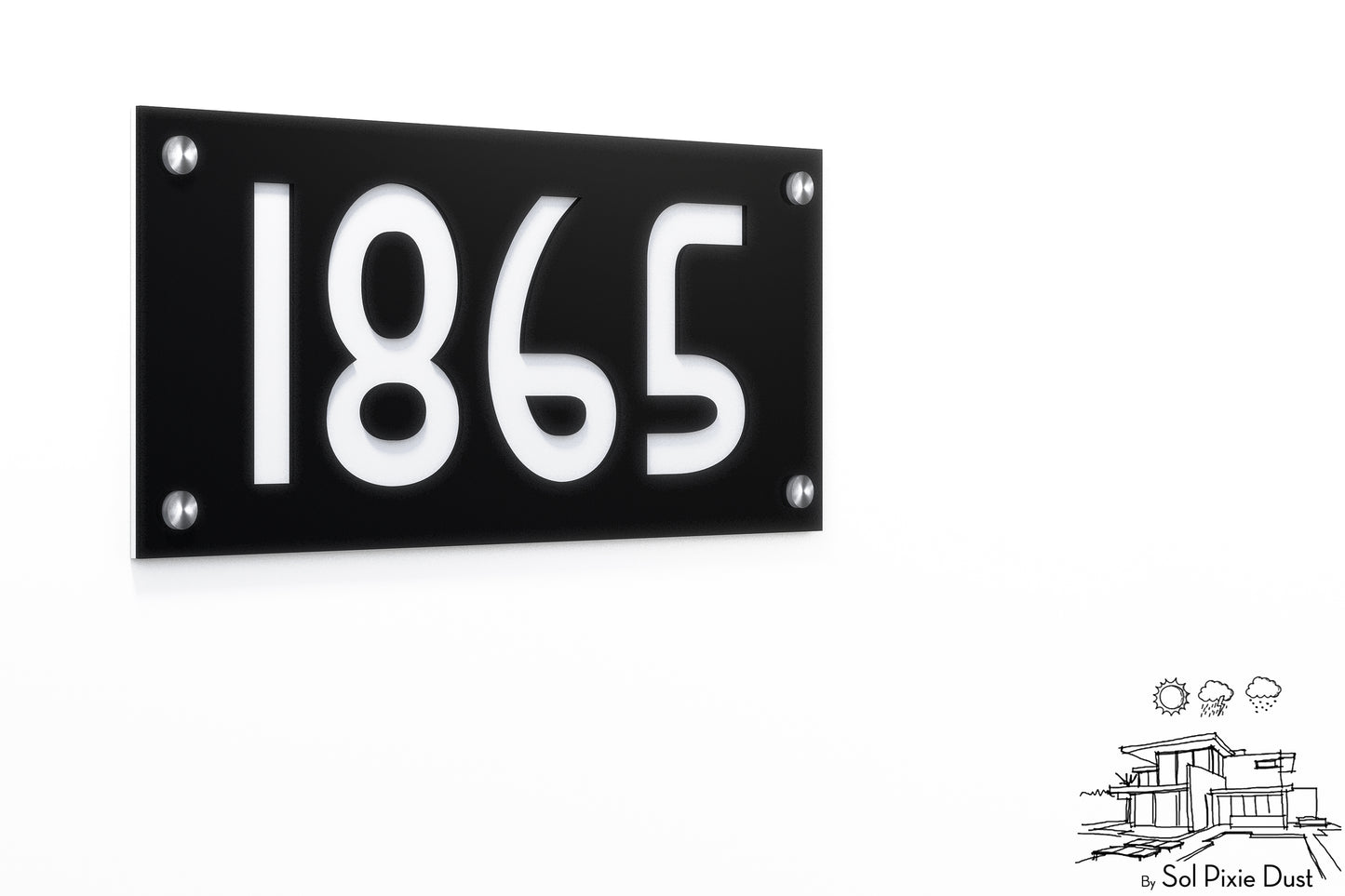 Acrylic Address Plaque - Signs ( Font Options )