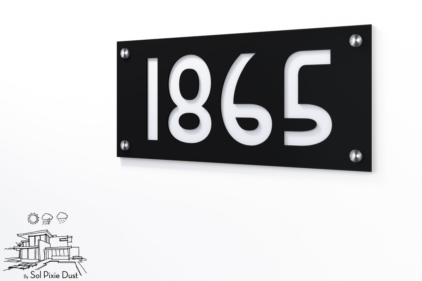 Acrylic Address Plaque - Signs ( Font Options )