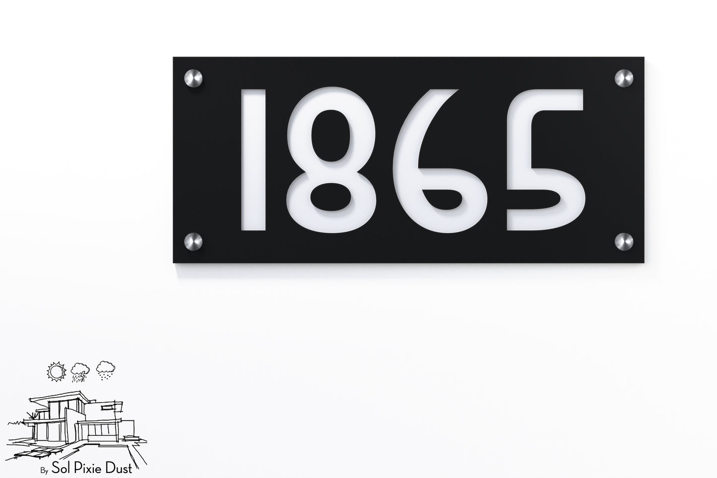Acrylic Address Plaque - Signs ( Font Options )