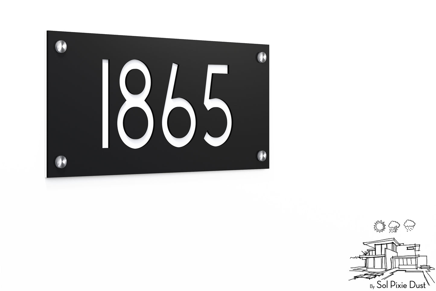 Acrylic Address Plaque - Signs ( Font Options )