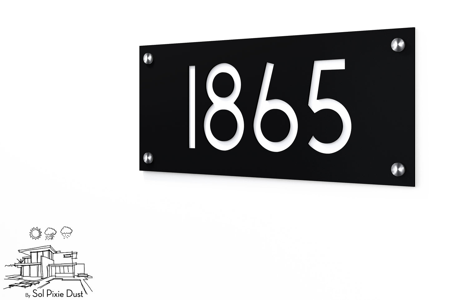 Acrylic Address Plaque - Signs ( Font Options )
