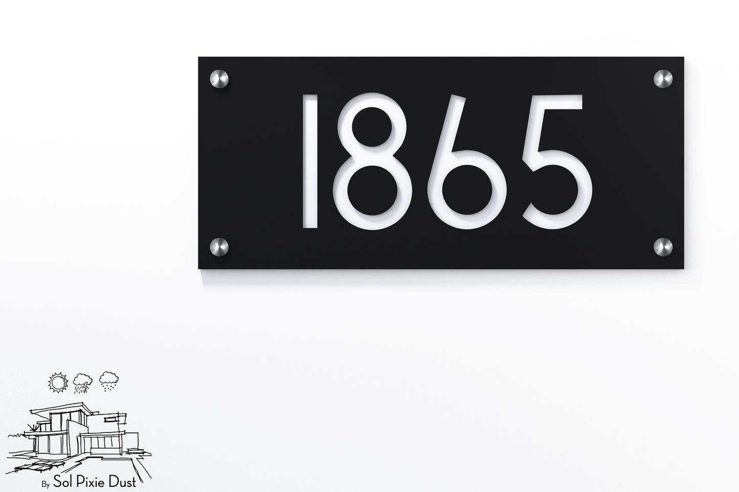 Acrylic Address Plaque - Signs ( Font Options )