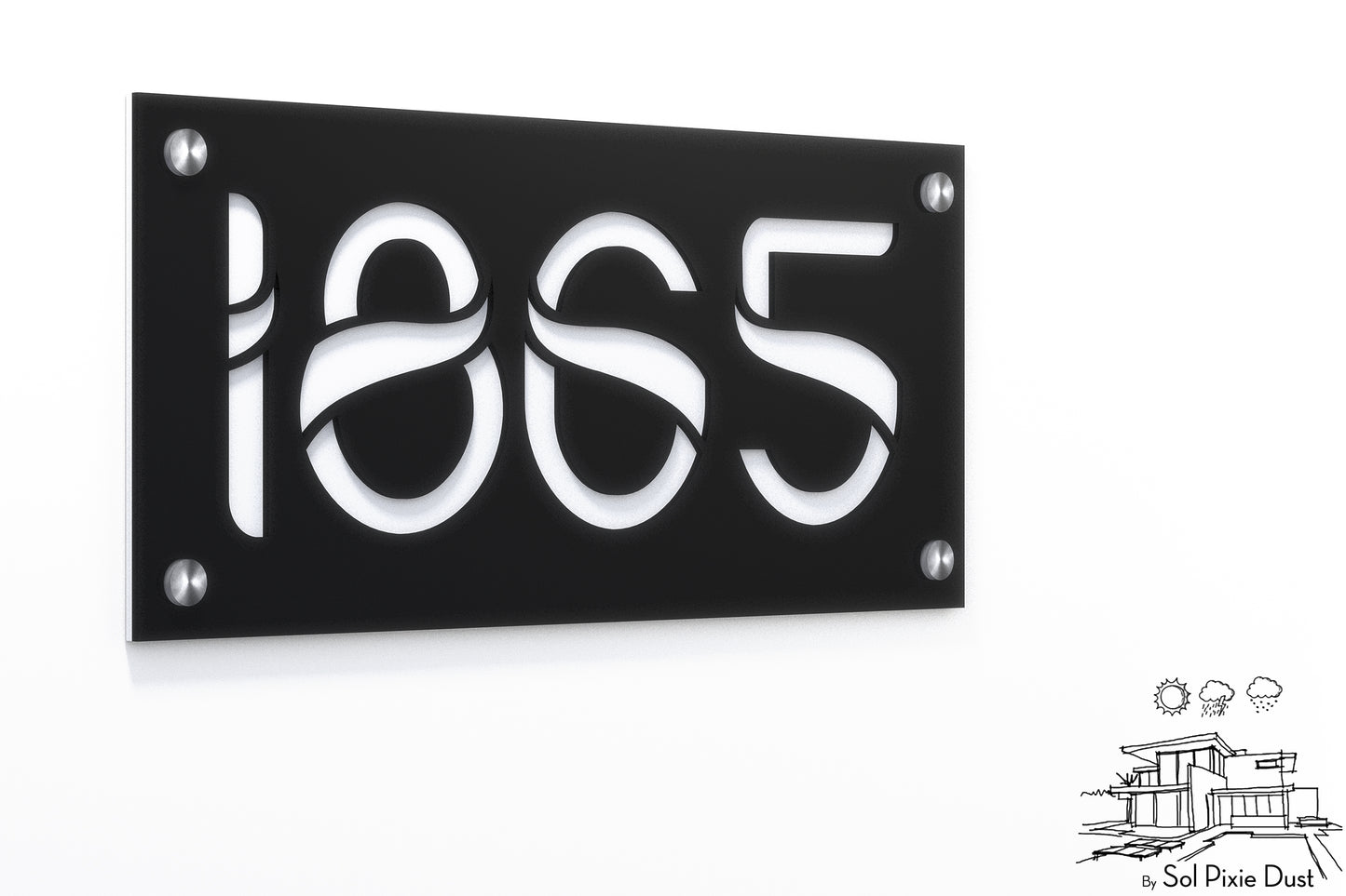Acrylic Address Plaque - Signs ( Font Options )