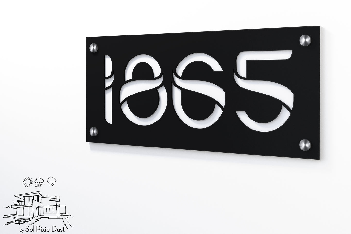 Acrylic Address Plaque - Signs ( Font Options )