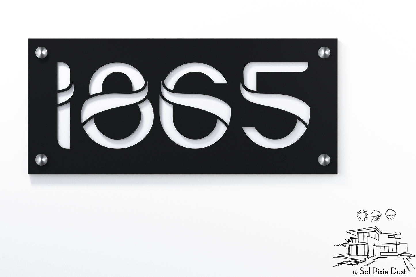 Acrylic Address Plaque - Signs ( Font Options )
