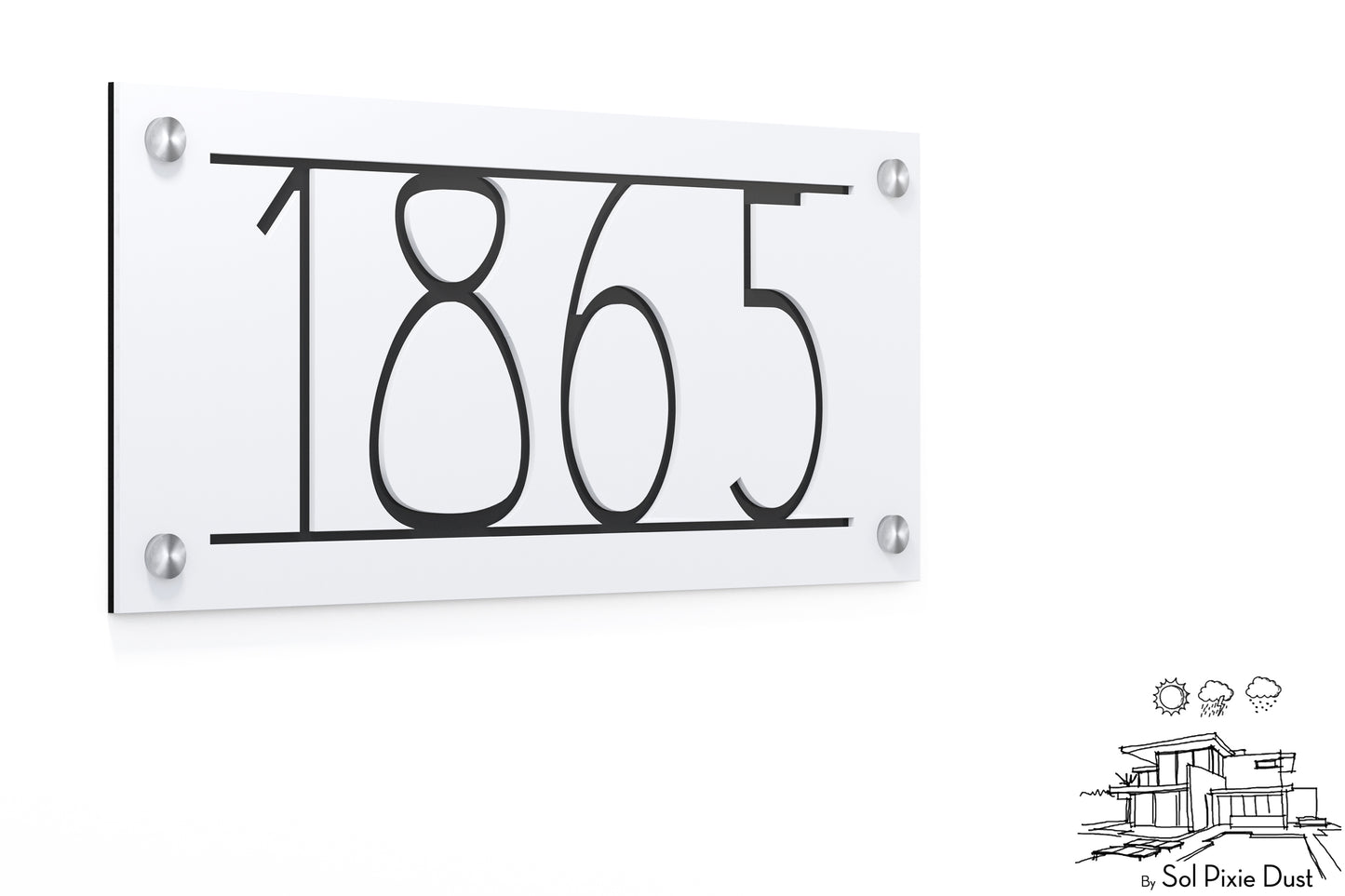 Acrylic Address Plaque - Signs ( Font Options )