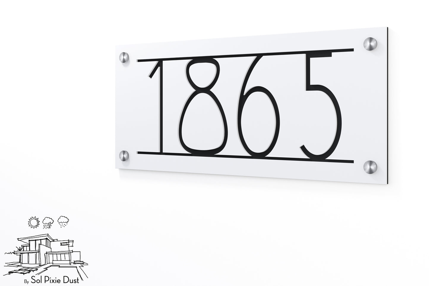 Acrylic Address Plaque - Signs ( Font Options )