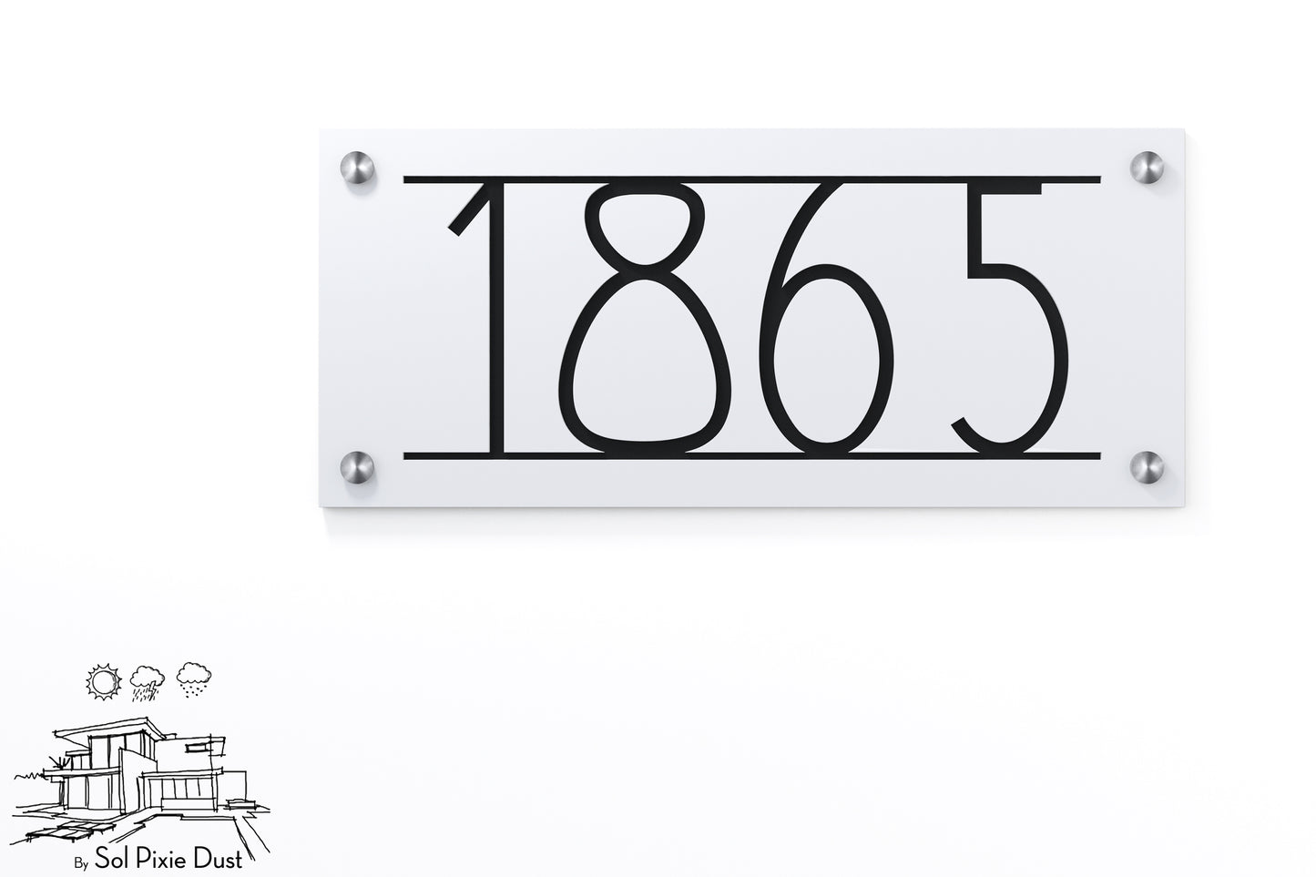 Acrylic Address Plaque - Signs ( Font Options )