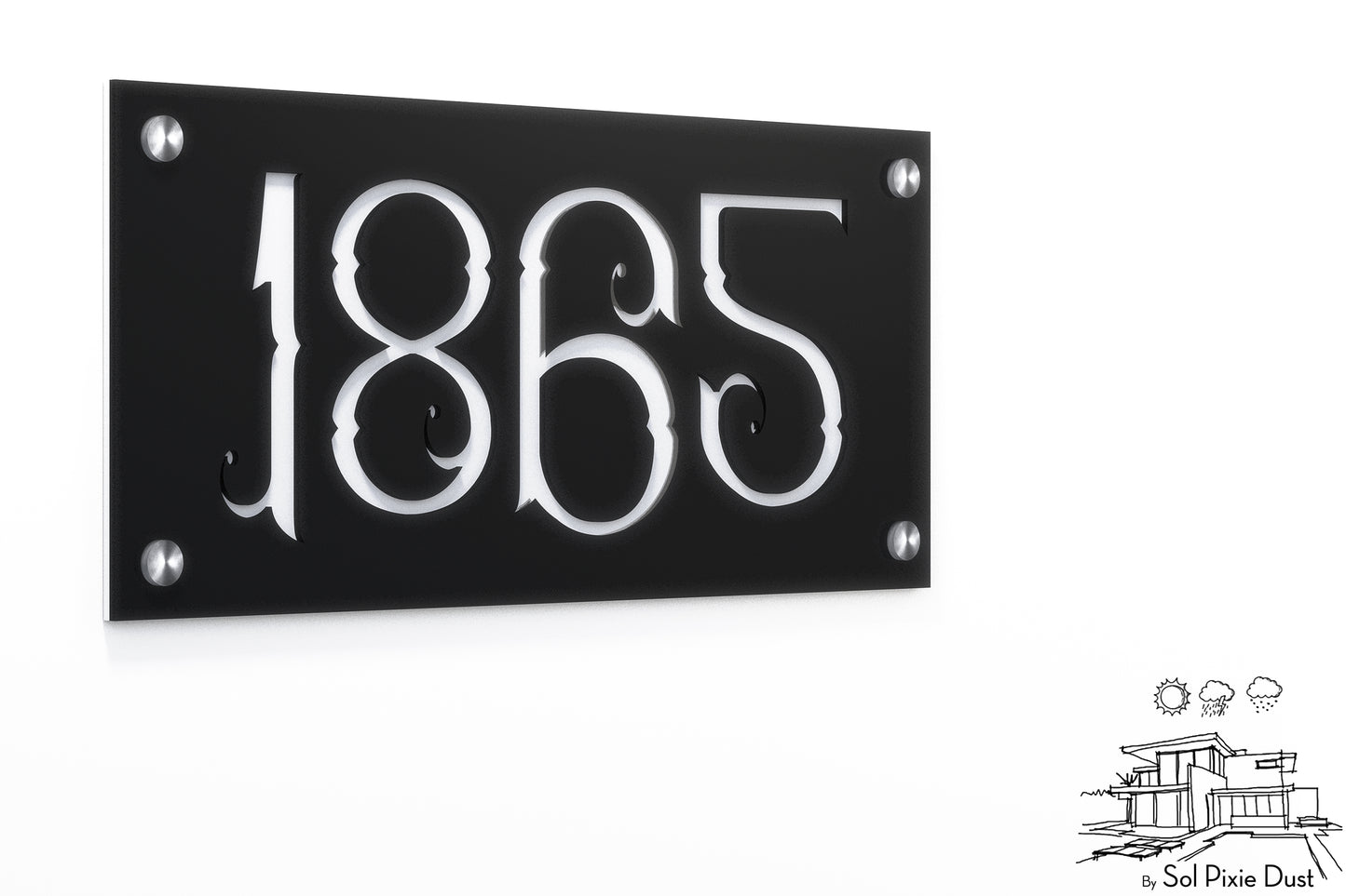 Acrylic Address Plaque - Signs ( Font Options )