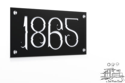 Acrylic Address Plaque - Signs ( Font Options )