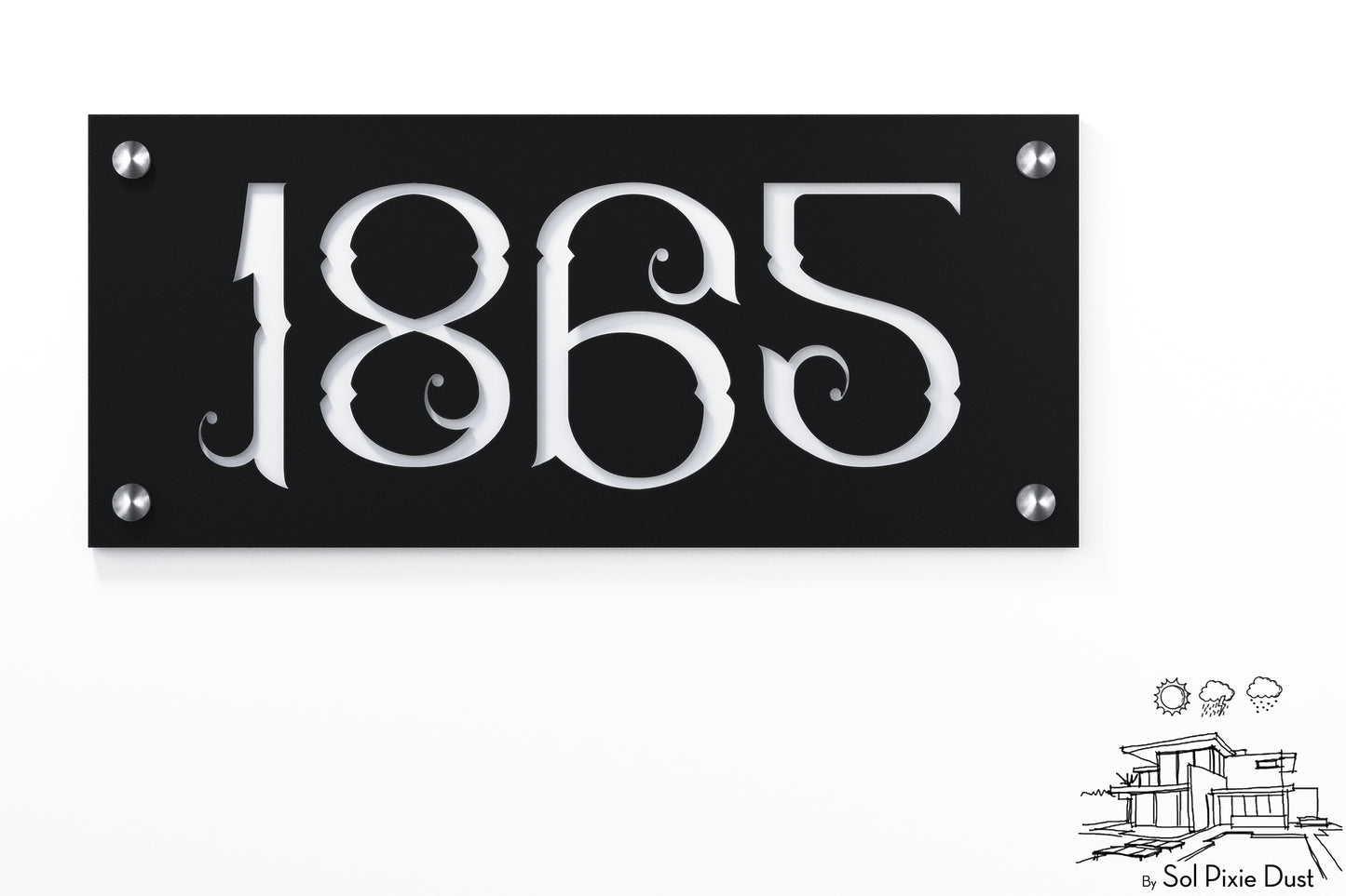 Acrylic Address Plaque - Signs ( Font Options )