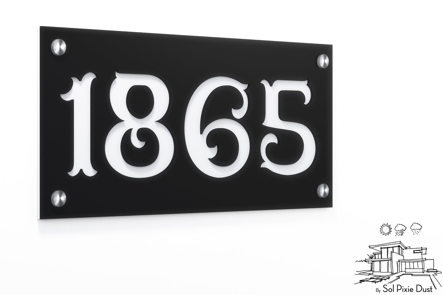 Acrylic Address Plaque - Signs ( Font Options )