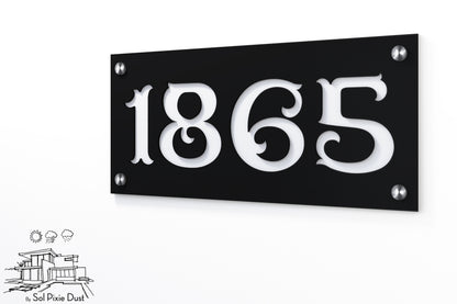 Acrylic Address Plaque - Signs ( Font Options )