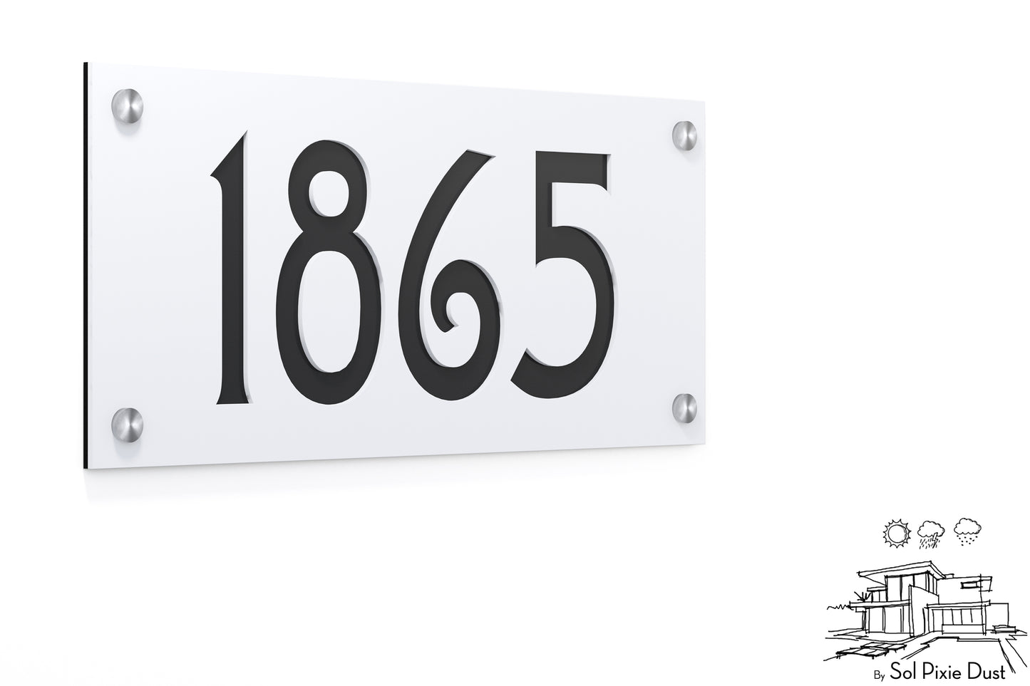Acrylic Address Plaque - Signs ( Font Options )