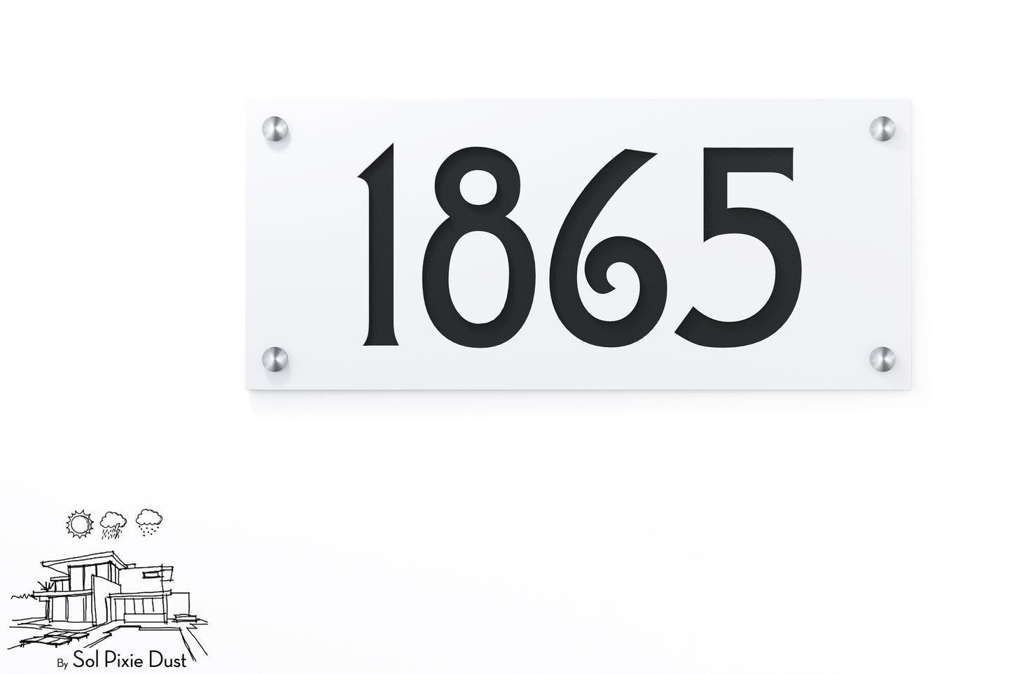 Acrylic Address Plaque - Signs ( Font Options )