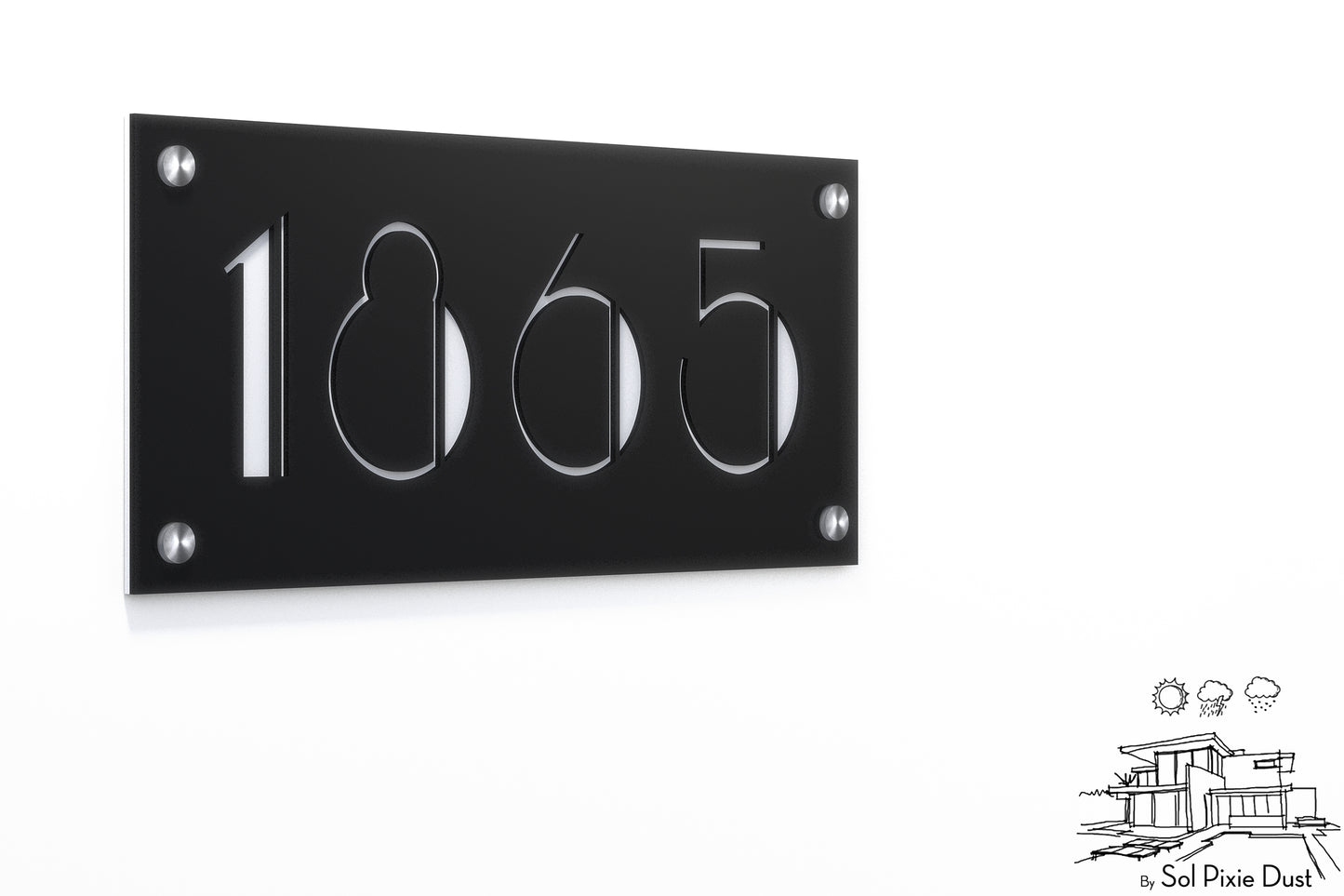 Acrylic Address Plaque - Signs ( Font Options )