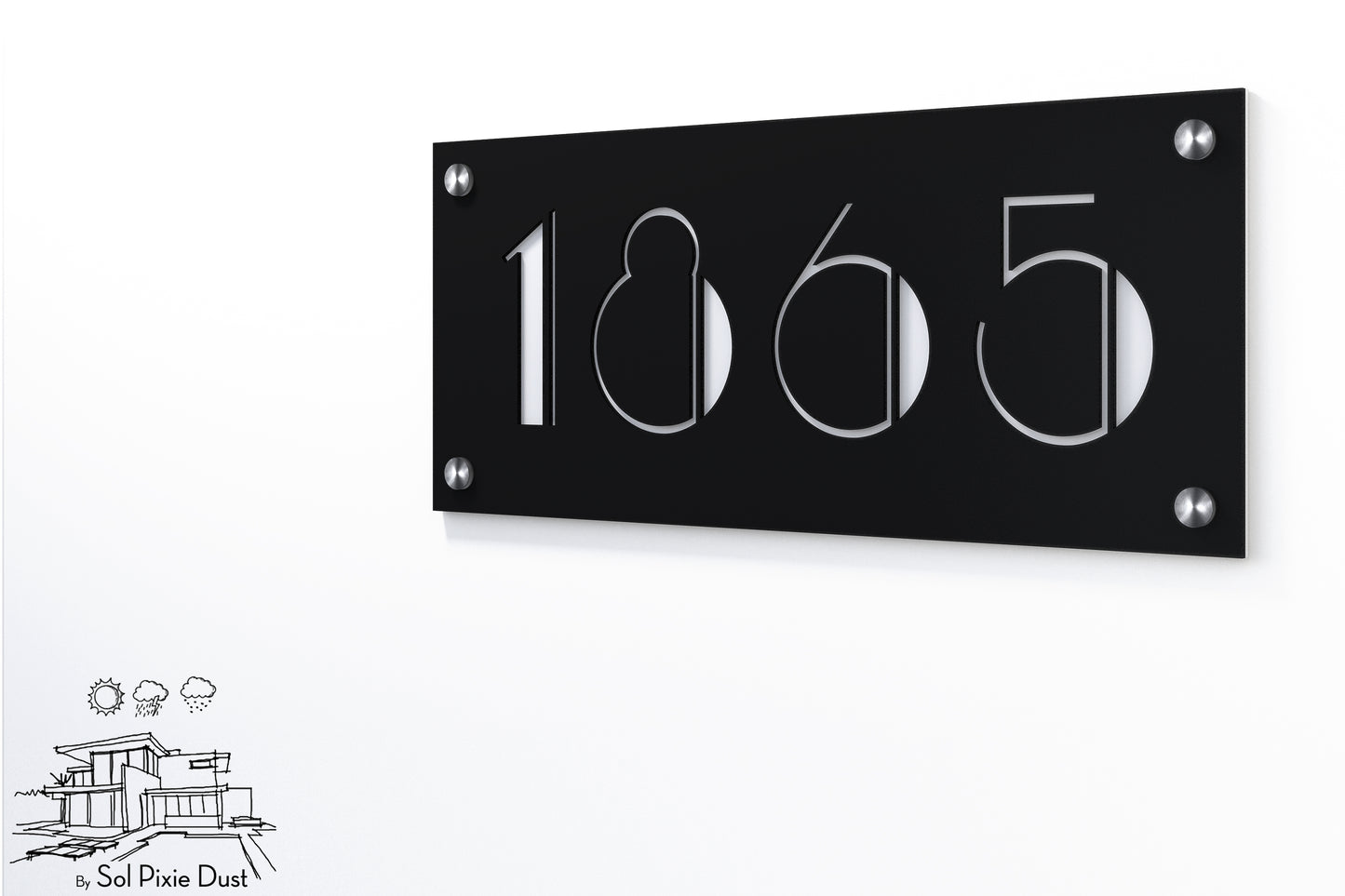 Acrylic Address Plaque - Signs ( Font Options )