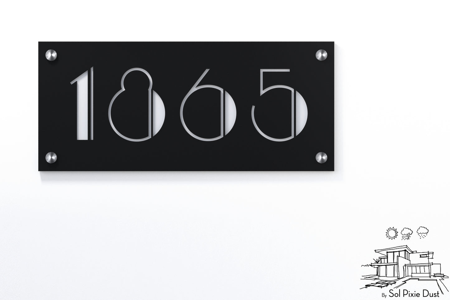 Acrylic Address Plaque - Signs ( Font Options )