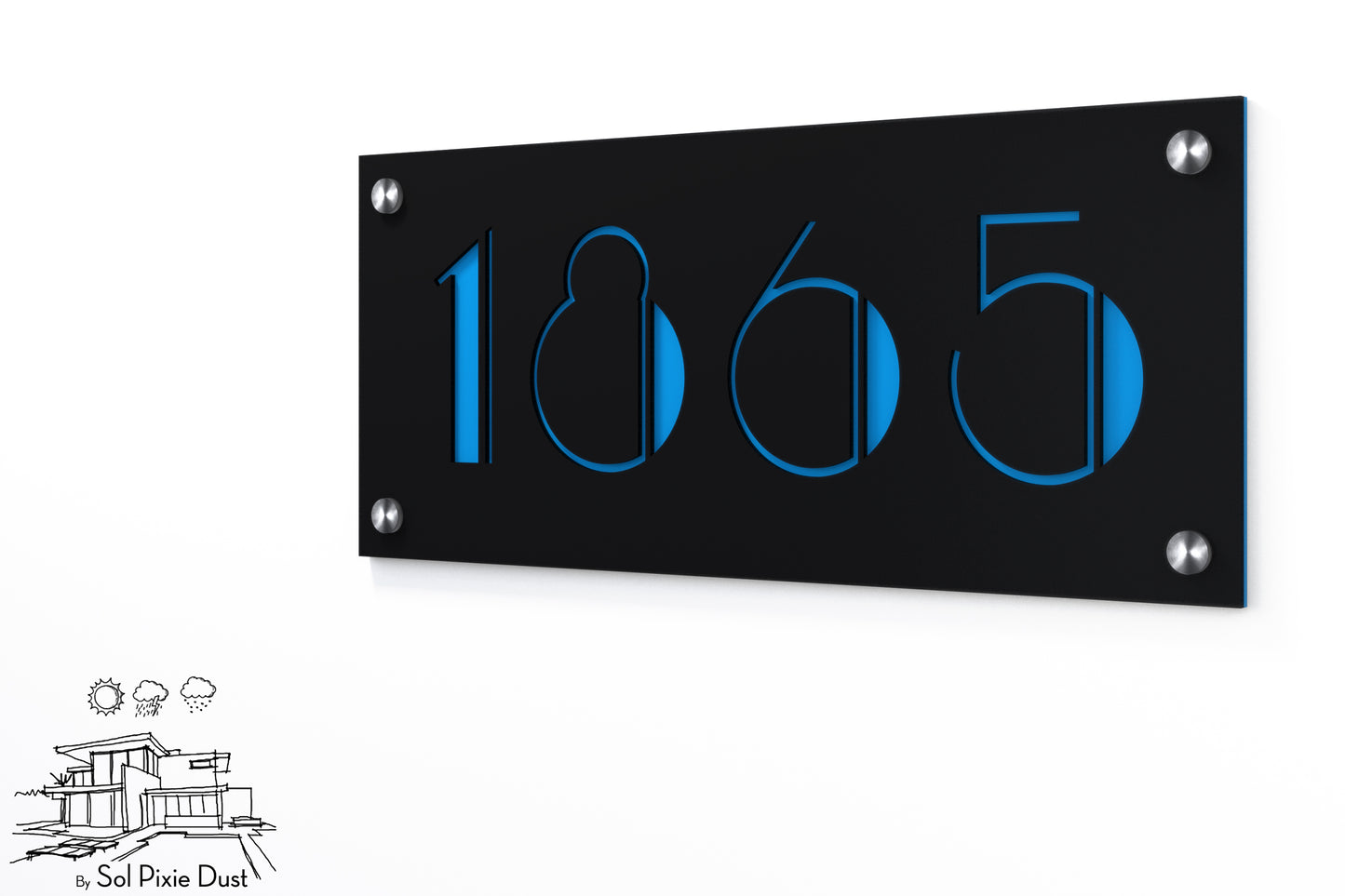 Acrylic Address Plaque - Signs ( Font Options )