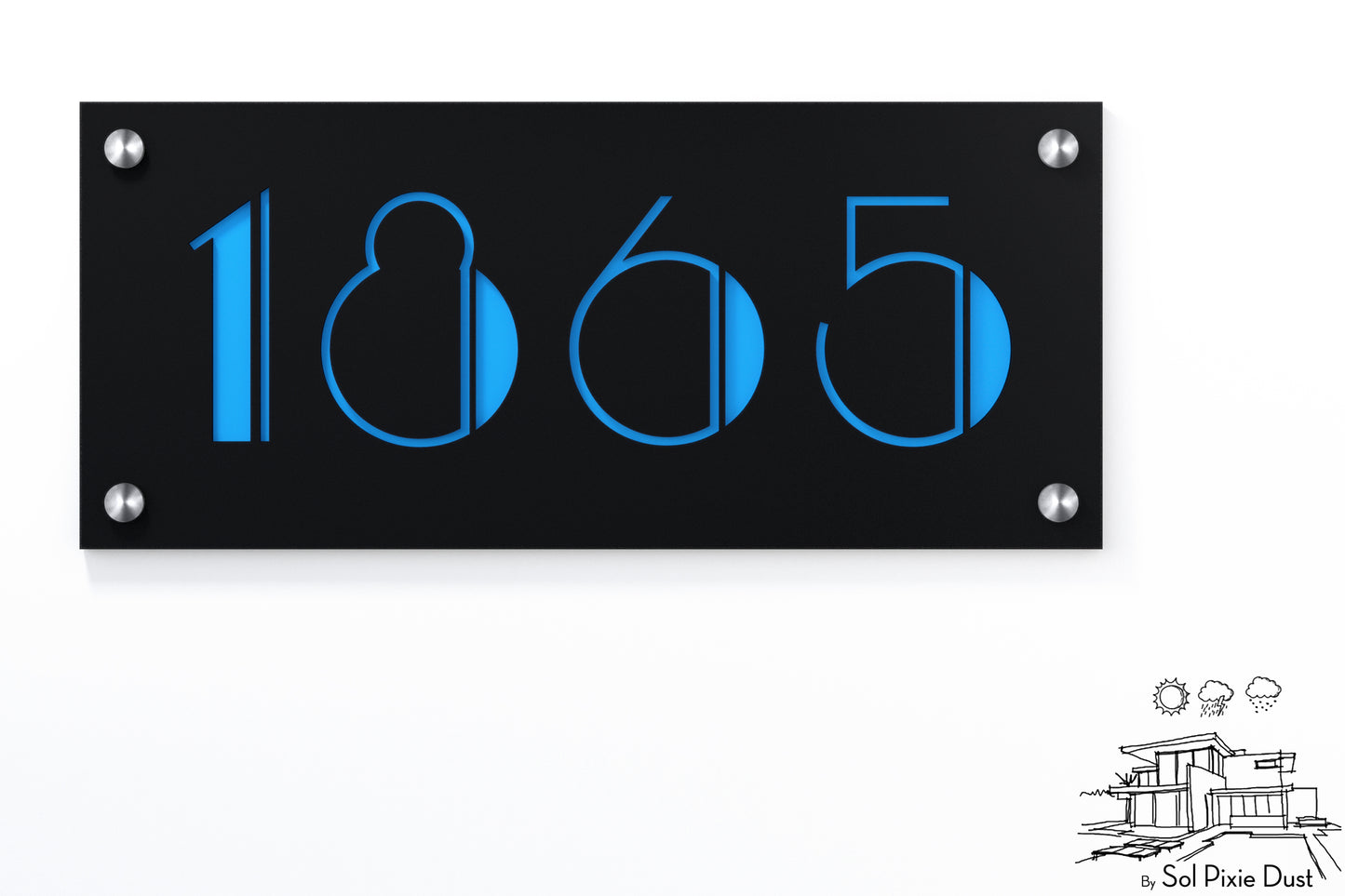Acrylic Address Plaque - Signs ( Font Options )
