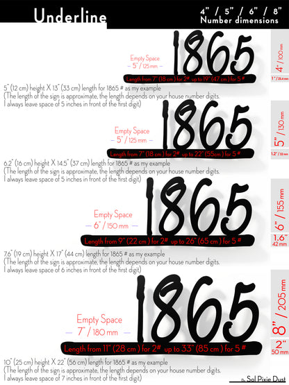 Underline House Numbers - LED Sign ( Font Options )