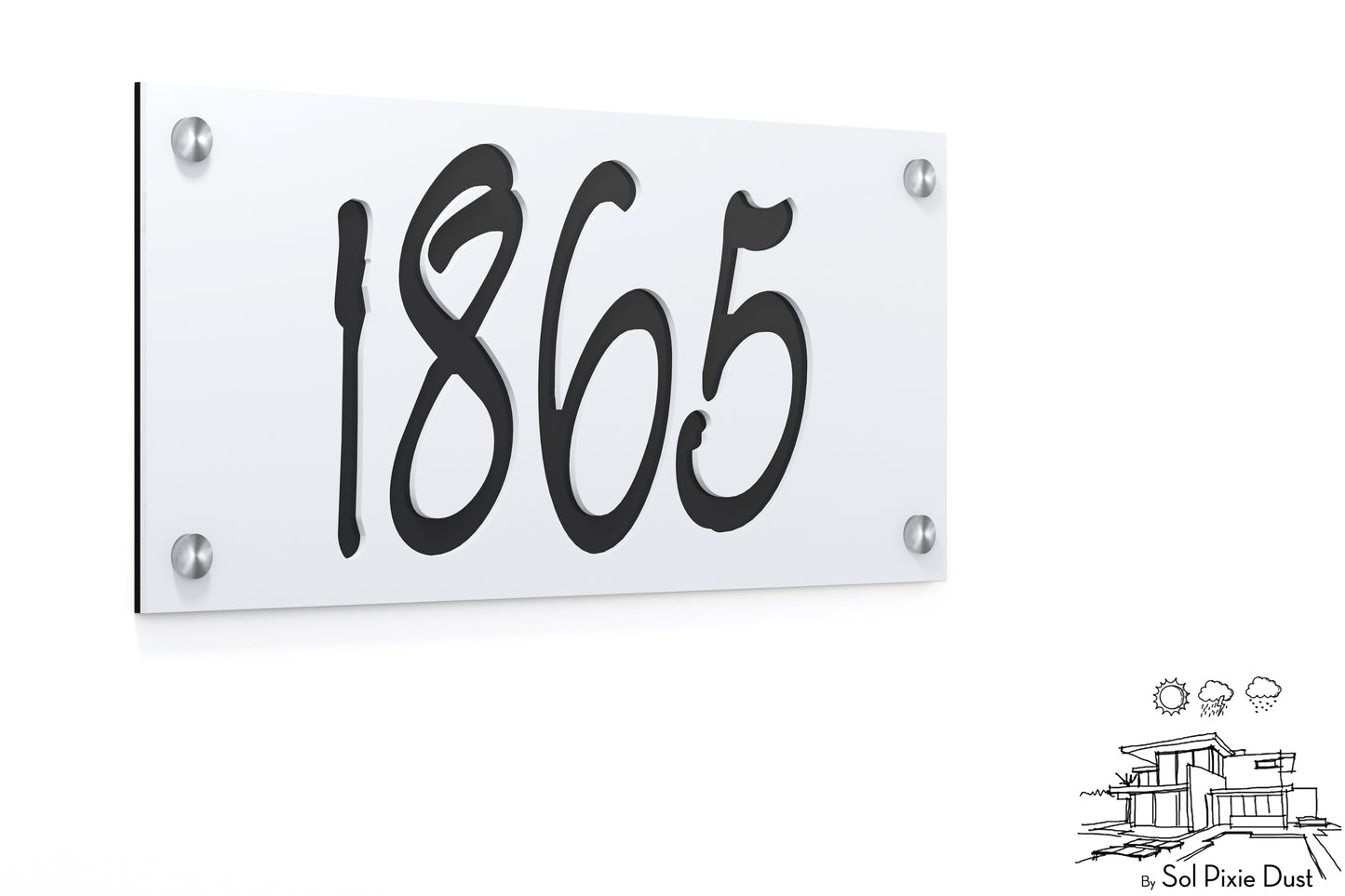 Acrylic Address Plaque - Signs ( Font Options )