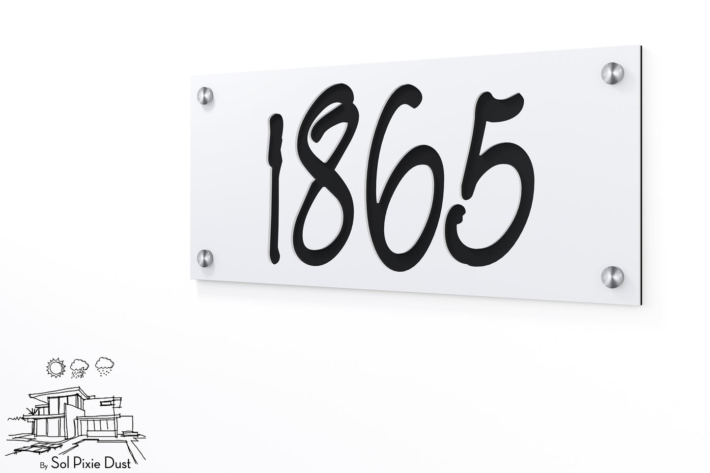 Acrylic Address Plaque - Signs ( Font Options )