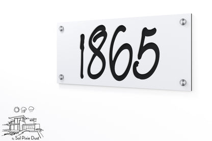 Acrylic Address Plaque - Signs ( Font Options )