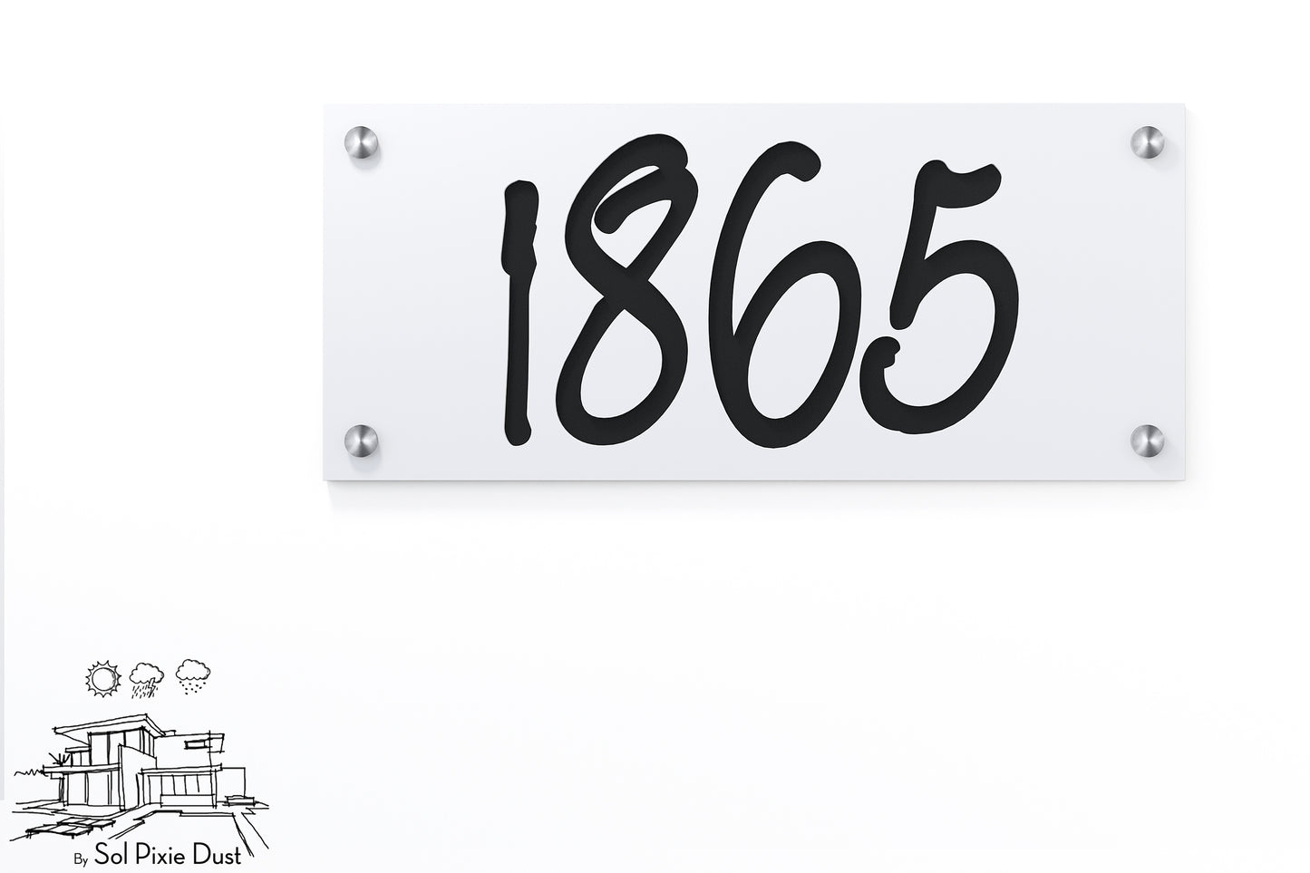 Acrylic Address Plaque - Signs ( Font Options )