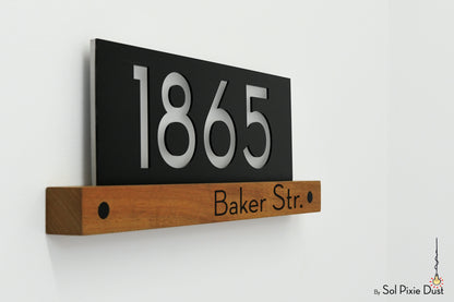 Underline African Teak Iroko or Hollow Aluminum Address Plaque - LED Signs