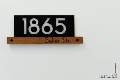 Underline African Teak Iroko or Hollow Aluminum Address Plaque - LED Signs