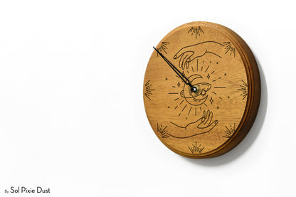 Wooden Moon Phase Wall Clock - Lunar Cycle