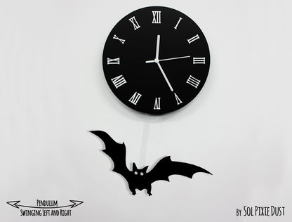 Bat on The Moon - Halloween Pendulum Wall Clock
