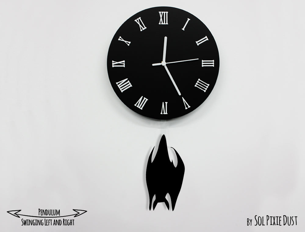 Bat on The Moon - Halloween Pendulum Wall Clock