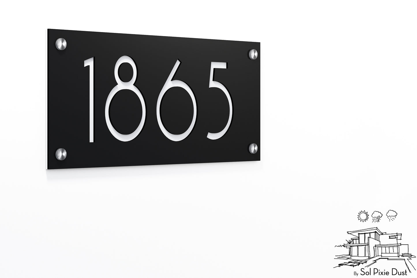 Acrylic Address Plaque - Signs ( Font Options )