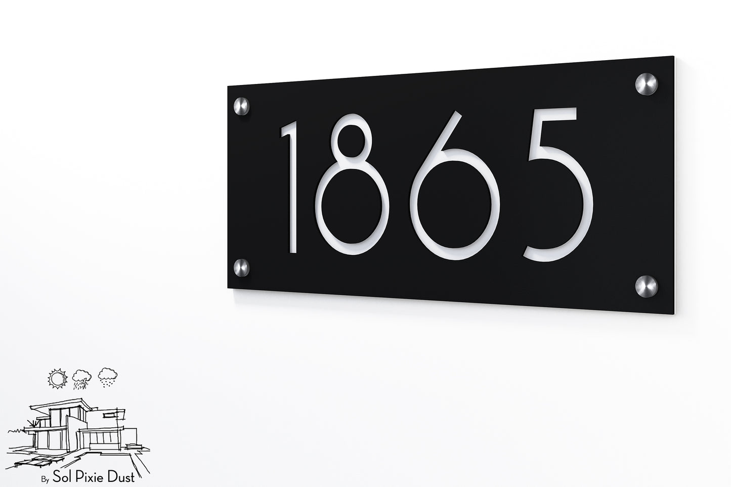 Acrylic Address Plaque - Signs ( Font Options )